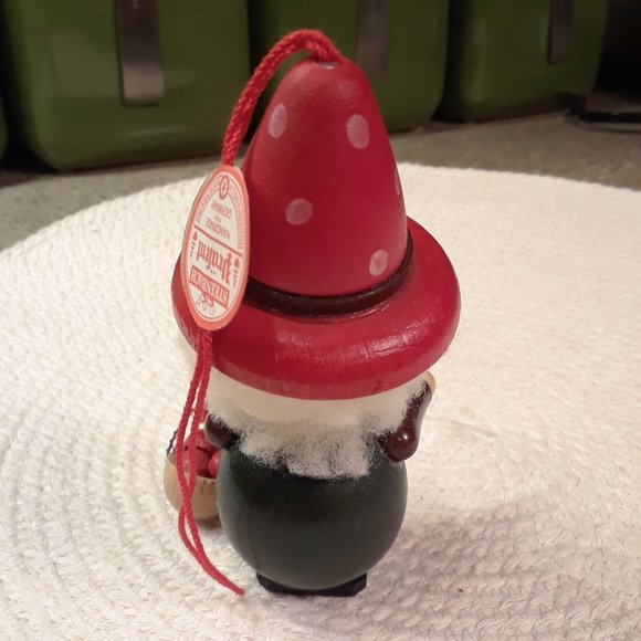 RARE Vintage Steinbach Mushroom Picker Forest Gnome with Tag - Picture 3 of 7